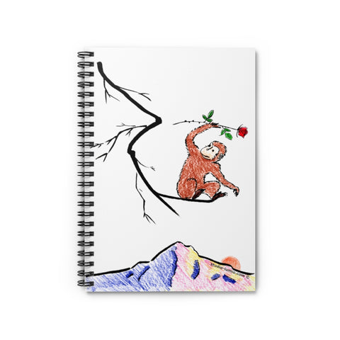 Monkey and Mountain Spiral Notebook - Ruled Line