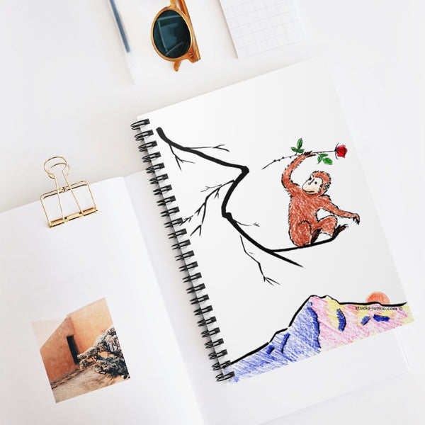 Monkey and Mountain Spiral Notebook - Ruled Line