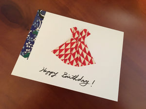 Japanese Origami Dress Happy Birthday Card