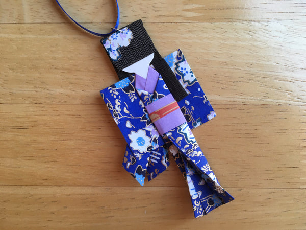 Handmade Japanese Origami Paper Doll Ornament