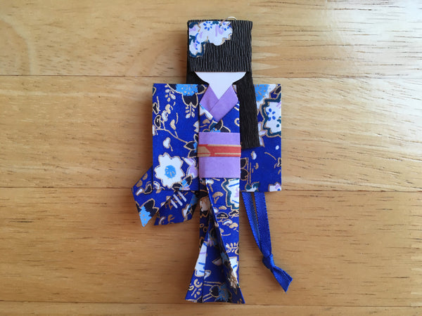 Handmade Japanese Origami Paper Doll Ornament