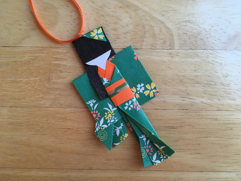 Japanese Origami Paper Doll Christmas Tree Ornament