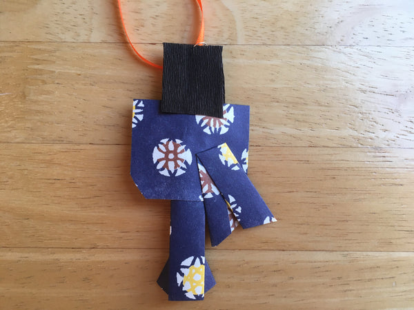 Japanese Origami Paper Doll Christmas Tree Ornament