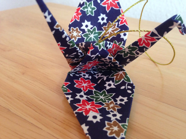 Handmade Origami Paper Crane Christmas Tree Ornament