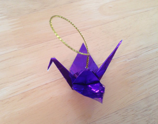 Handmade Japanese origami paper crane ornament party favor