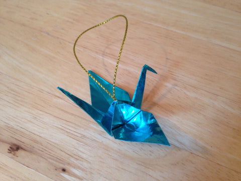 Handmade Japanese origami paper crane Christmas ornament party favor