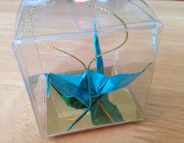 Handmade Japanese origami paper crane Christmas ornament party favor