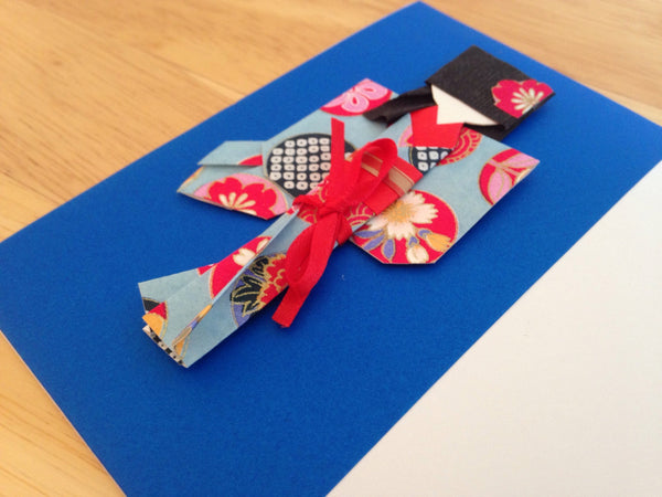 Japanese Origami Paper Doll Kanji Love Card