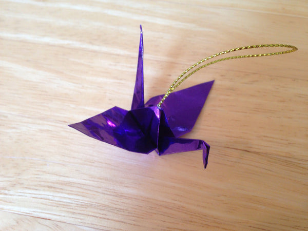 Handmade Japanese origami paper crane ornament party favor