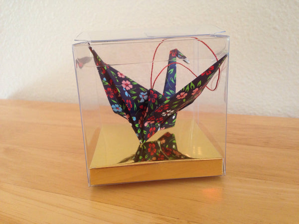 Handmade Origami Floral Crane Wedding Anniversary Ornament