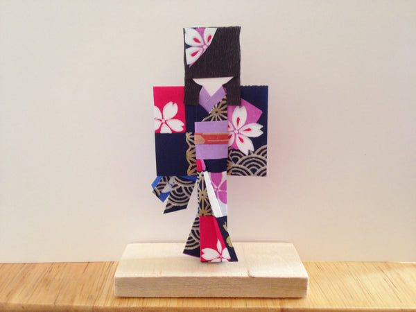 Handmade Japanese Origami Paper Doll With Detachable Stand